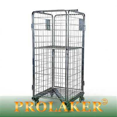 ประเภท Z Warehouse Roll Cage ขนาดที่ปรับเปลี่ยน ความจุภาระ ความจุภาระ รูปทรงตรงที่พับได้ สําหรับการหมุนเวียนวัสดุ