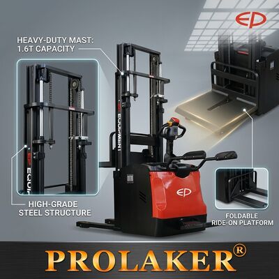 ES16-RS 1.6T เครื่องติดรถไฟฟ้า Stacker ปรับพื้นฐาน Li-ion แบตเตอรี่