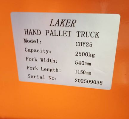 ยูโรปาเล็ต พาเล็ตขนภาระที่มั่นคง 2.5 ตัน รถบรรทุกพาเล็ตมือ ขนาด 550 มม กว้าง 1150 มม ความยาวของฟอร์ค ล้อไนลอนคู่