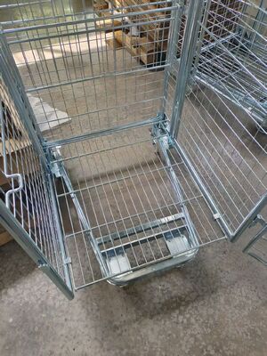 Heavy Duty 500kg Nestable Foldable Wire Mesh Roll Cage for Warehouse Logistics Storage