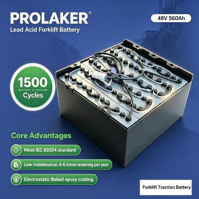 แบตเตอรี่ฉุด 48V 560Ah ที่ต้องบำรุงรักษาต่ำพร้อมระบบเติมน้ำอัตโนมัติ