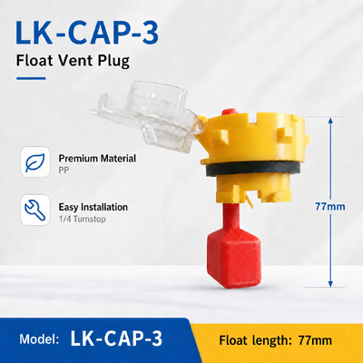 ปลั๊กระบายอากาศแบตเตอรี่ PP LK‑CAP‑3 ที่ทนทานสำหรับแบตเตอรี่เก็บกรดตะกั่วของรถยก